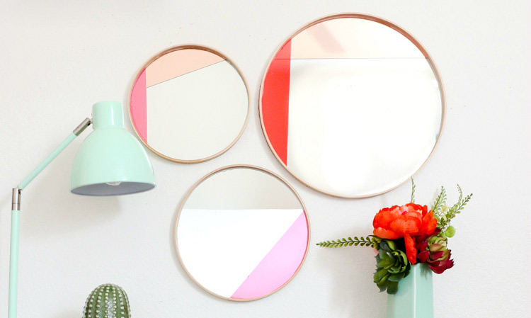 DIY Color Blocked Mirrors