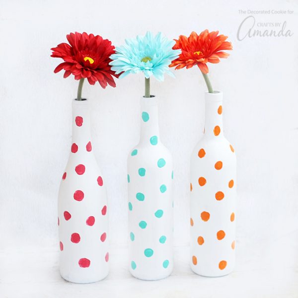 Polka Dot Wine Bottle Vases