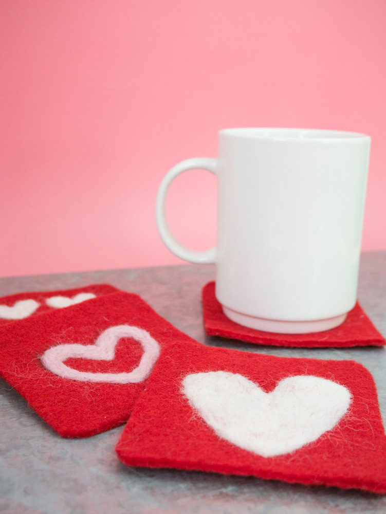 Valentine’s Day Felted Wool Coasters