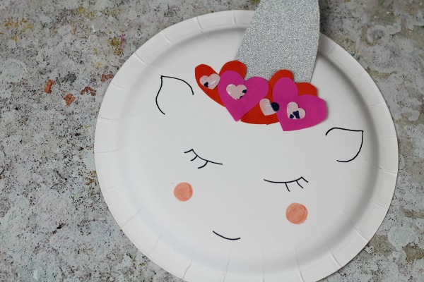 Unicorn Paper Plate Valentines Craft